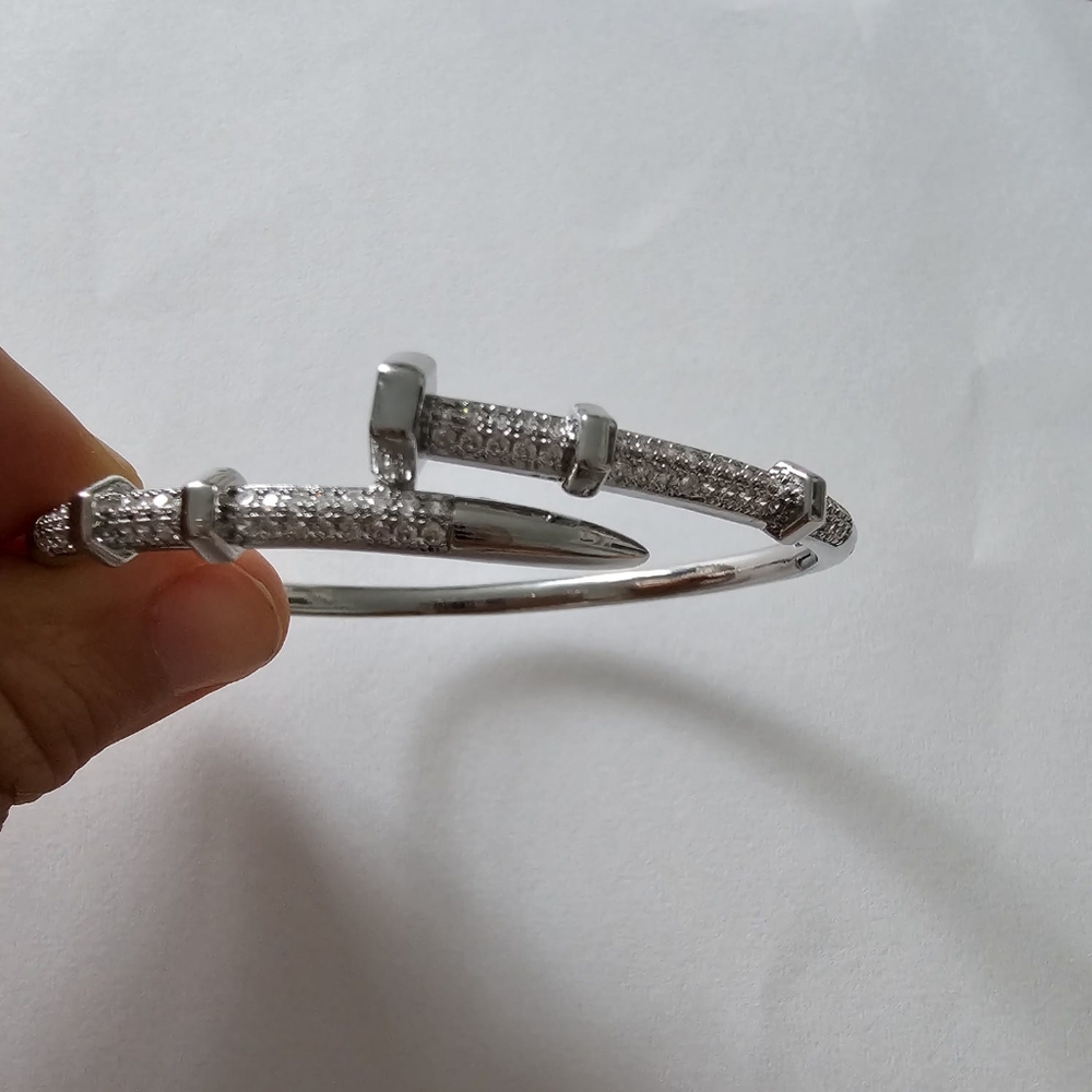 Nail Bracelets, Silver High Quality Stainless Steel - Picture 5 of 7